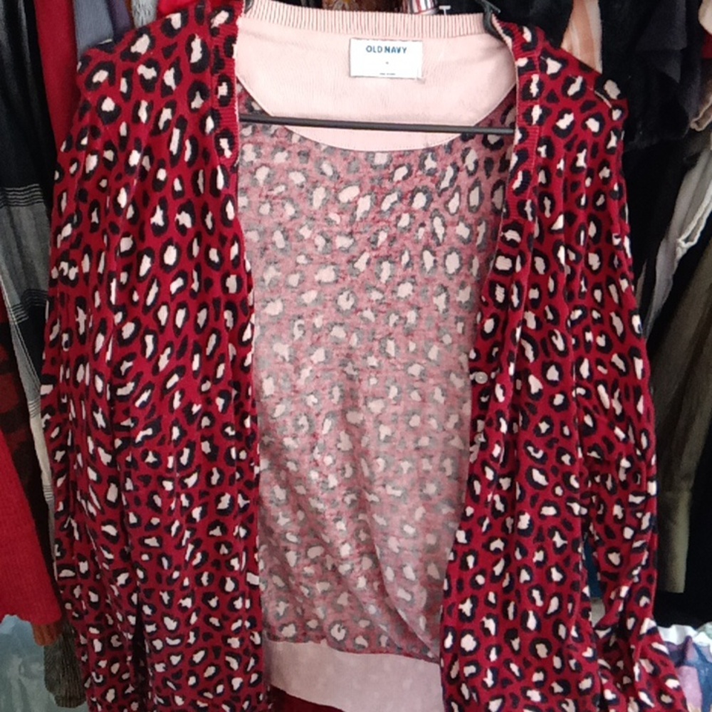 Red  cardigan